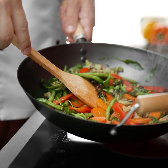 Kitchen Set van 6 Bamboe Houten Lepels Houten Lepelset Gemaakt van Bamboe Resistant Elegant Gemakkelijk te reinigen Bamboe Kooklepelset Beter voor Uw Gezondheid — afbeelding 5