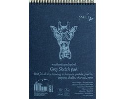 SMLT schetsboek A4 grijs ringband 180gr 30 vel FSC papier.
