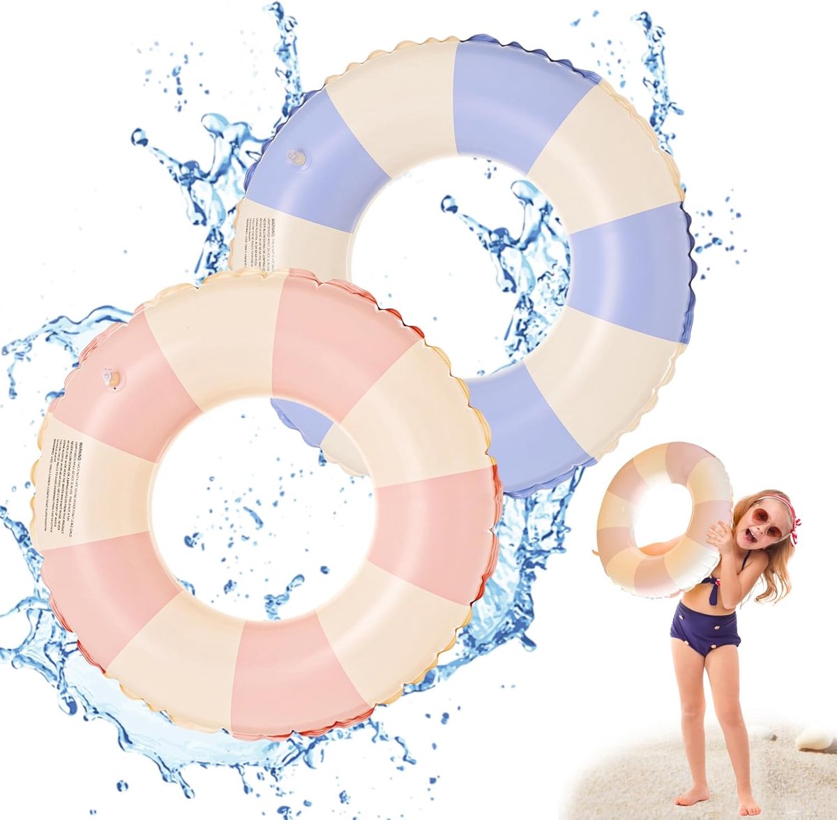 SnelShoppen - 2-Piece Kinderen Zwemringen Set - Kleurrijke Zwemringen voor Kinderen - Duurzaam Materiaal - Perfect voor Zomer Feesten en Zwembad Pret
