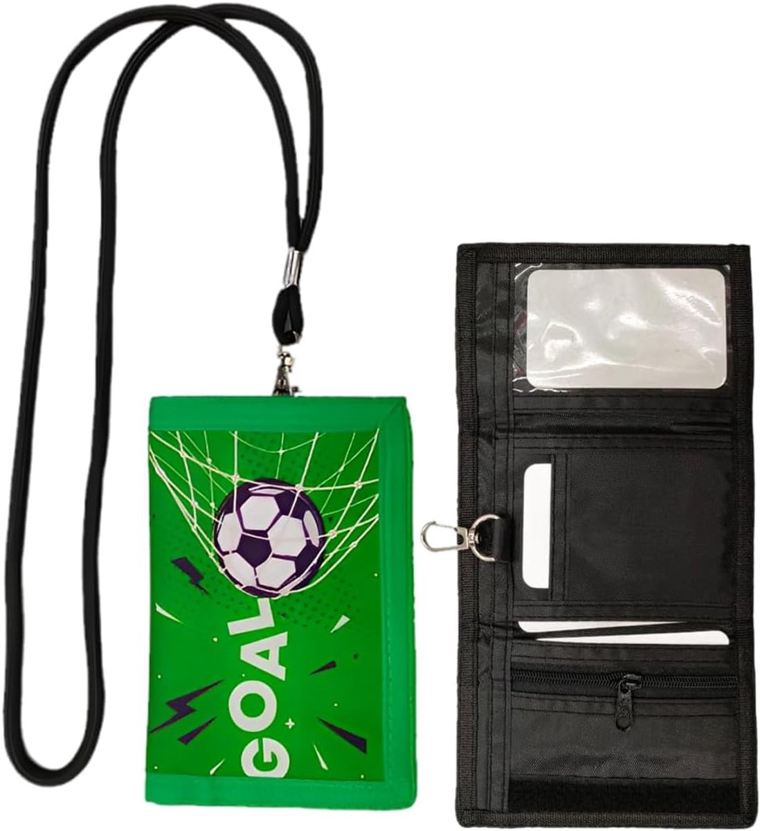 1 x Triple Folding Wallet for Children and Boys, Easy to Carry for Boys and Girls, Football Design Wallet Durable - ShopVlot