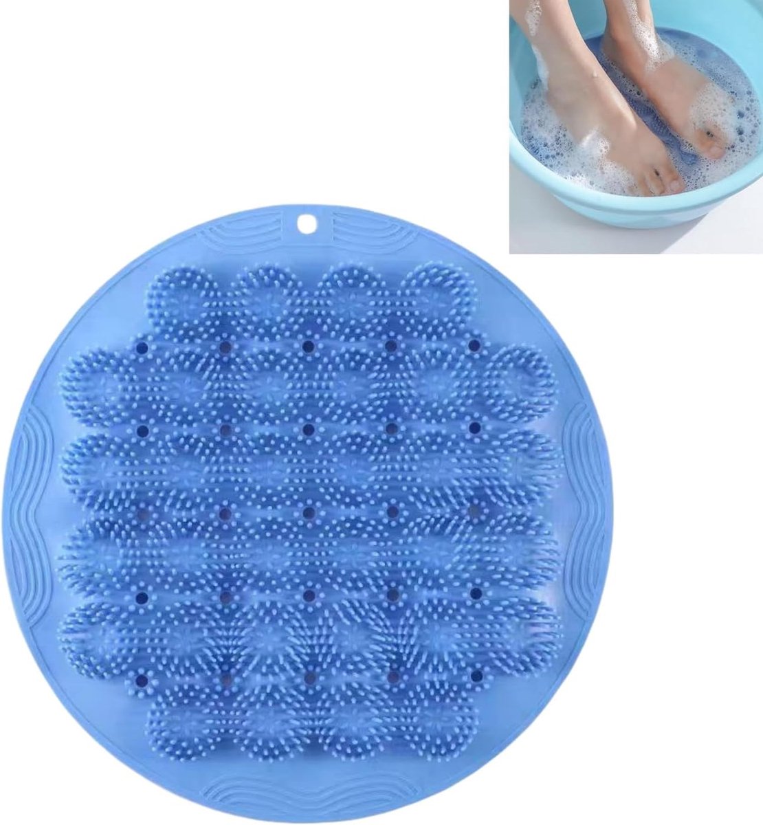 Silicone Bath Mat, Body Brush, Non-Slip Foot Brush for Massage Foot Cleaning, Foot Wash Mat for Shower, Back Rubber - ShopVlot