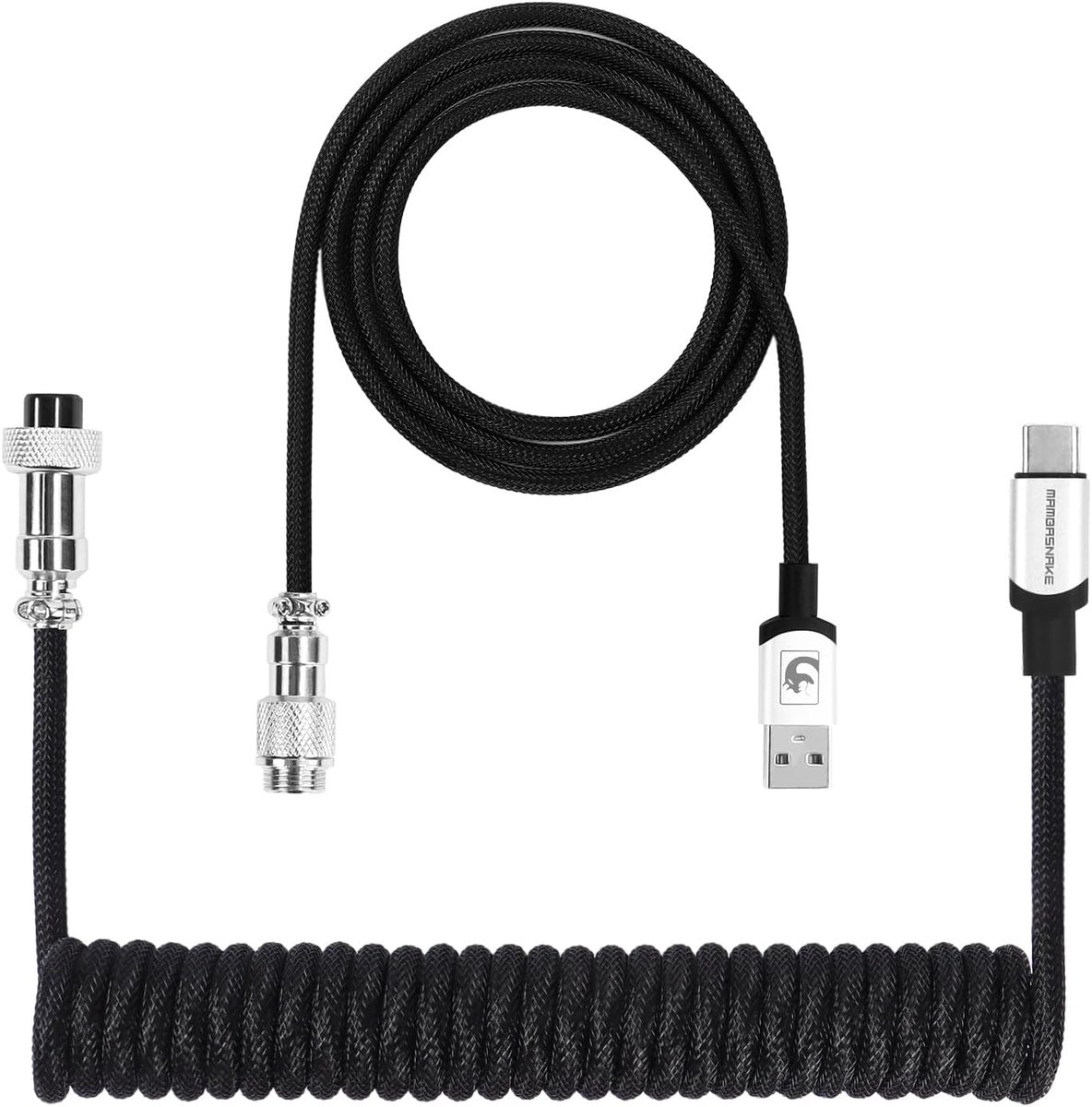 SnelShoppen - Gaming Keyboard Kabel Type-C HyperSpeed 8KHz - Verweven Nylon USB-C Kabel met Metalen Behuizing voor Keyboard en Telefoon - Zwart