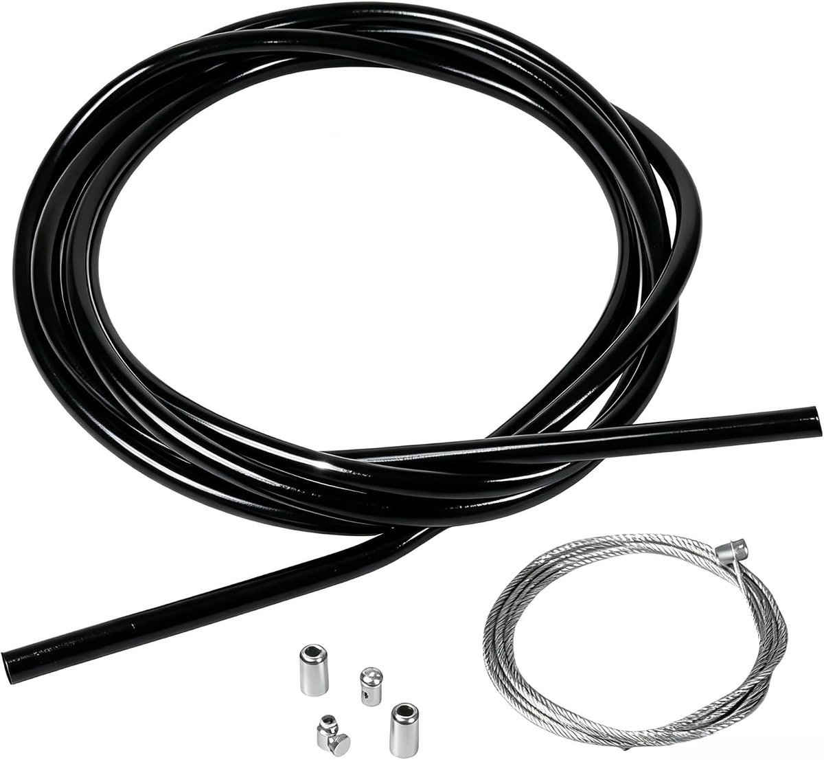 Koppelingskabel, diameter 2 mm, 2 meter, met omhulling en aansluiting, reparatieset, koppelingskabel voor motorfietsen, motorcross, bromfietsen en lichte motorvoertuigen