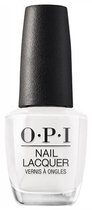 OPI Nail Lacquer nagellakflesje met zwarte dop. De fles bevat witte nagellak.