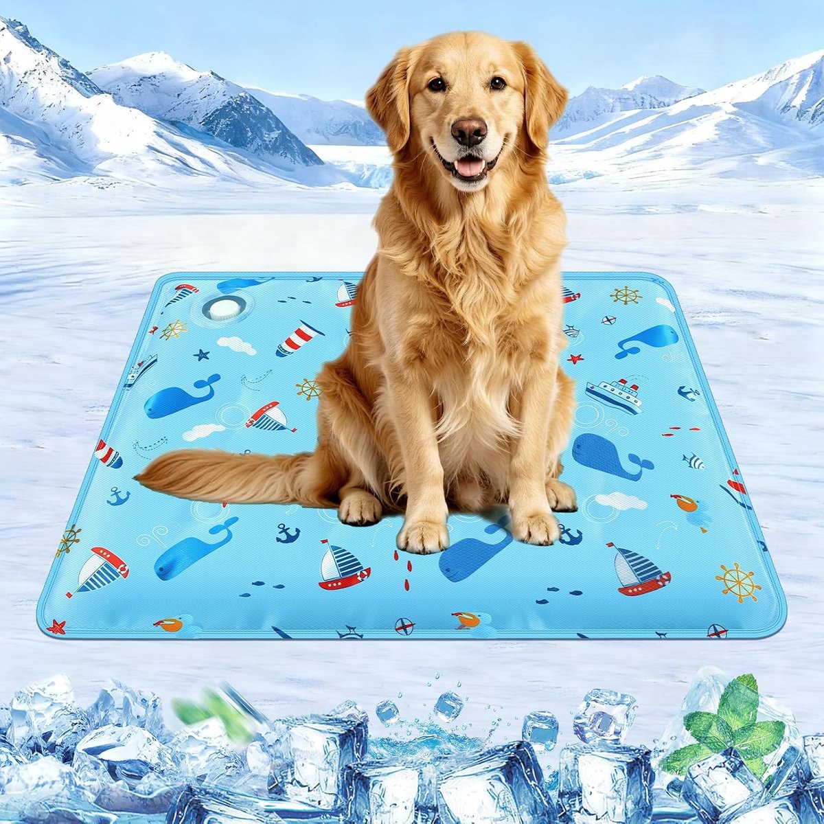 Koelmat voor honden en katten, zelfkoelende hondenkoelmat, zelfkoelende deken voor hond en kat, met niet-giftige gel, koelkussen, hondenmat, voor honden, zelfkoelende huisdiermat(50x60cm)