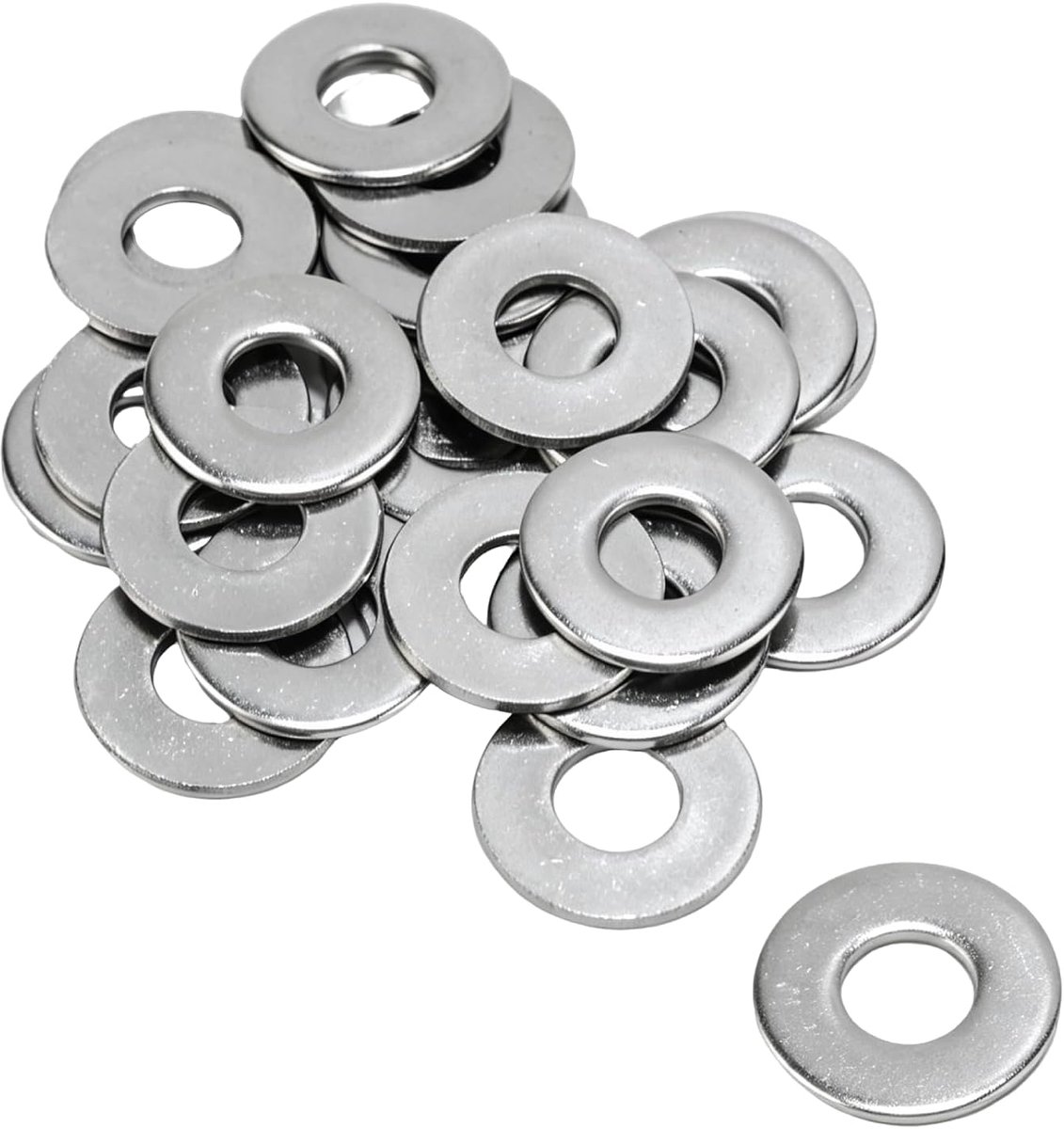 100 stuks sluitringen, M8 roestvrij staal, M8 x 20 x 1,5 mm