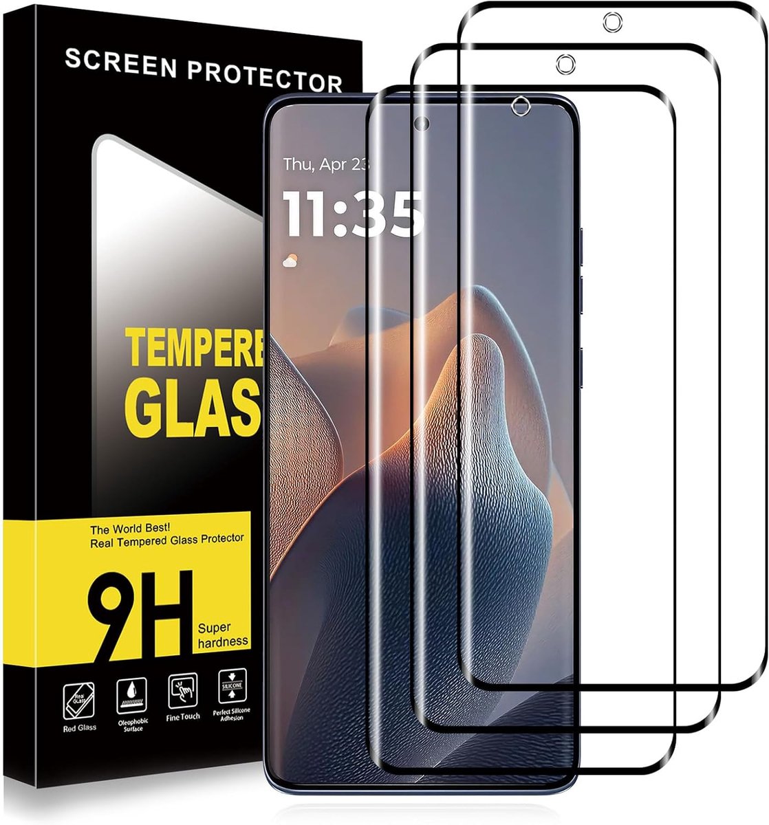 Pantserglas voor Motorola Moto Edge 60/60 Pro/60 Fusion, 9H hardheid beschermfolie, HD heldere displaybescherming, krasvrij, anti-luchtbellen, ultrabestendige folie, 3 stuks