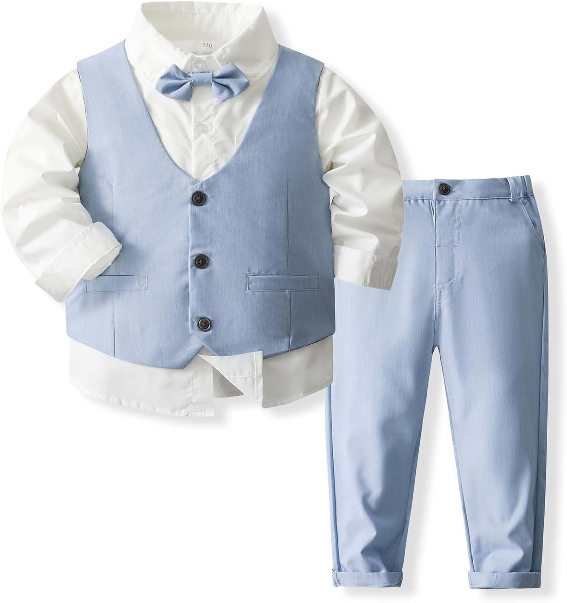 Formele outfits voor jongens, overhemd, vest, broek, vlinderdas, kostuum voor kinderen, huwelijksfeest, religieuze gelegenheden