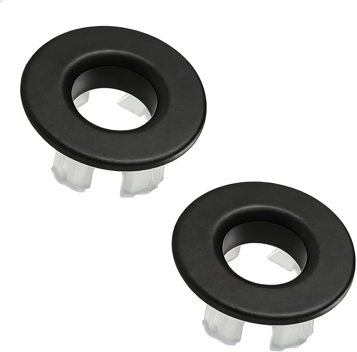 2 stuks overloopring voor gootsteen, te volle stop voor wastafel, rond overloopdeksel, overloopdeksel voor gootsteen, overloopring, voor badkamer en keuken (zwart)