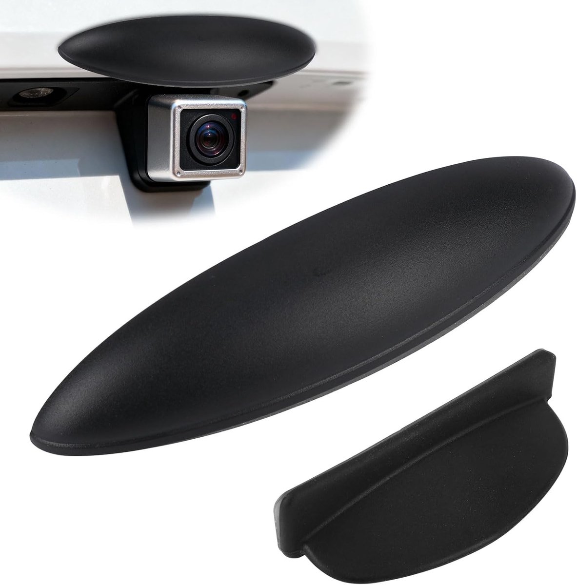 2 Stuks Auto-Achteruitrijcamera Kap, ABS Waterdichte Achteruitrijcamera Beschermkap Gereedschap vrije Installatie Universele Regenbeschermer voor Auto-Exterieur Accessoires (Zwart)