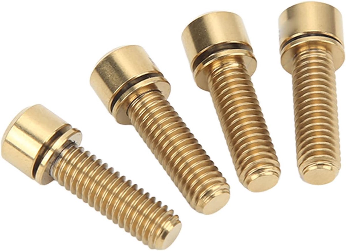 4 Stks M6 20mm Mountainbike Schijfremklauw Spacer Schroef Kleur Titanium Remschijf Remklauw Spacer Schroef Stem(Goud) rijden