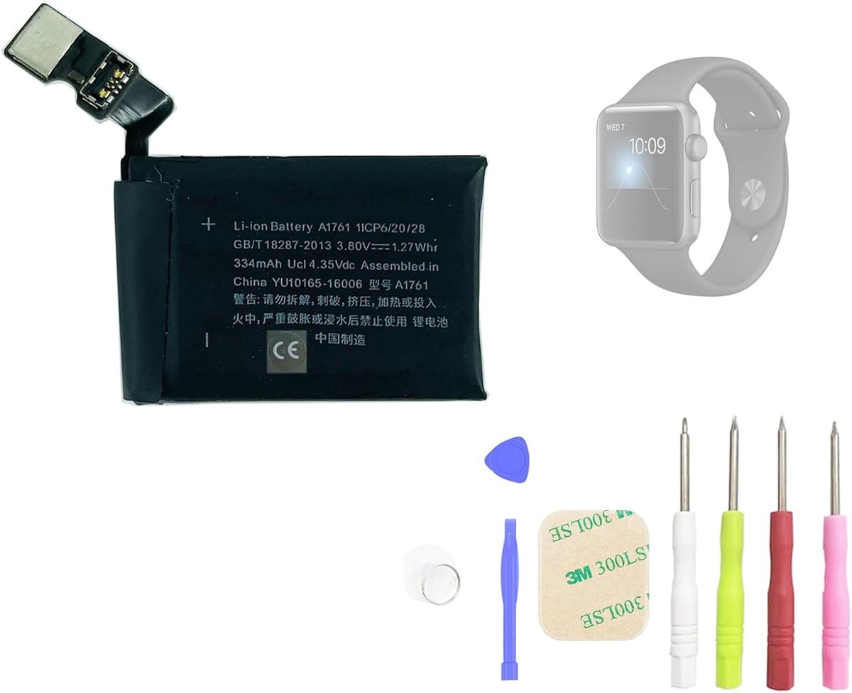 Vervangende batterij compatibel met Smartwatch Series 2 2e 42 mm A1758 2e generatie A1761