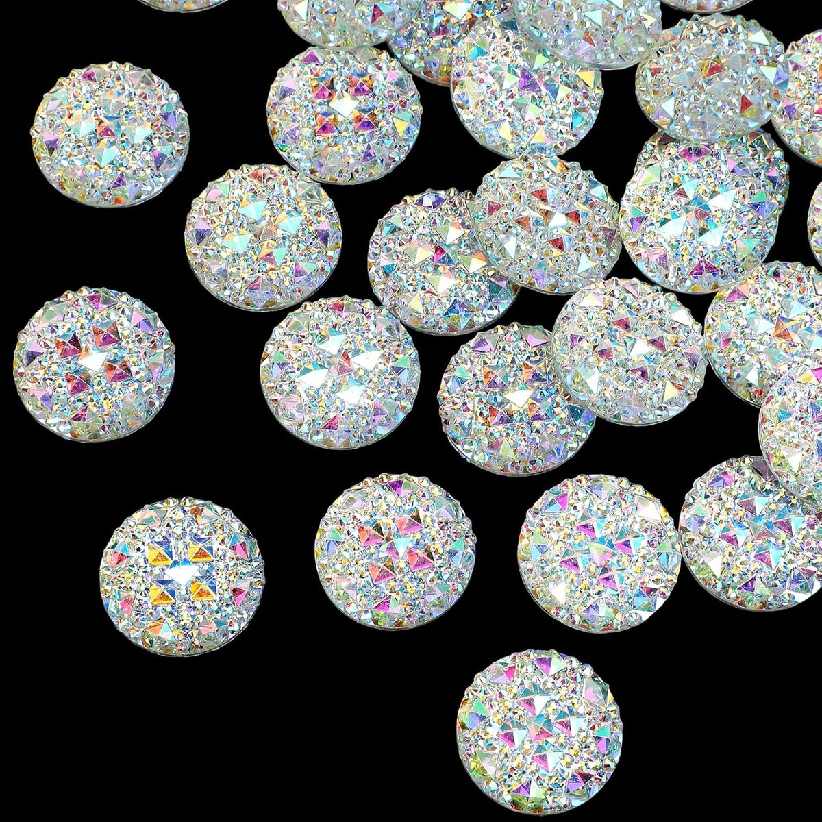 30 stuks platte strass steentjes, heldere strass decoraties voor sieraden maken strass versieringen platte achterkant faux edelstenen voor doe-het-zelf sieraden ambachten kostuum