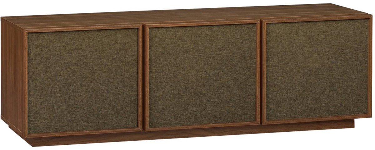 sweeek Tv-meubel met 3 deuren houtdecor en stof 140cm - kuba Walnoot