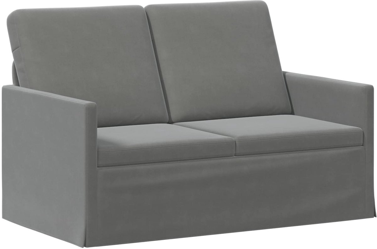 vidaXL 2-zitsbank - Donkergrijs - 130 - x - 81 - x - 82 - cm - fluweel