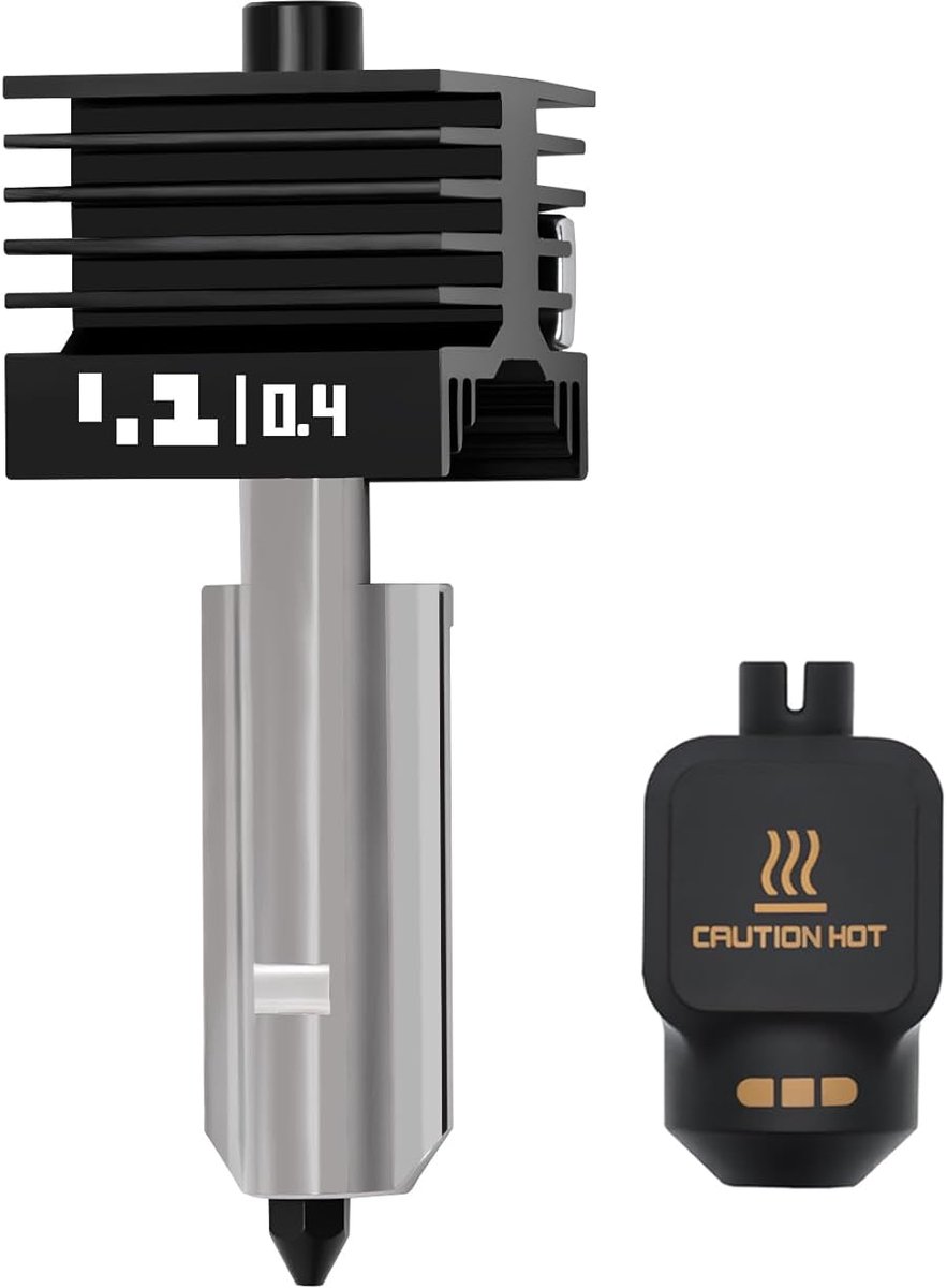 SnelShoppen - 0,4 mm Hotend Kit voor 3D-printer, Gehard Staal met 0,2 mm Mondstuk, Snelsluiting, Eenvoudige Installatie voor H2D/H2C/H2S/A1/A1 Mini/P2
