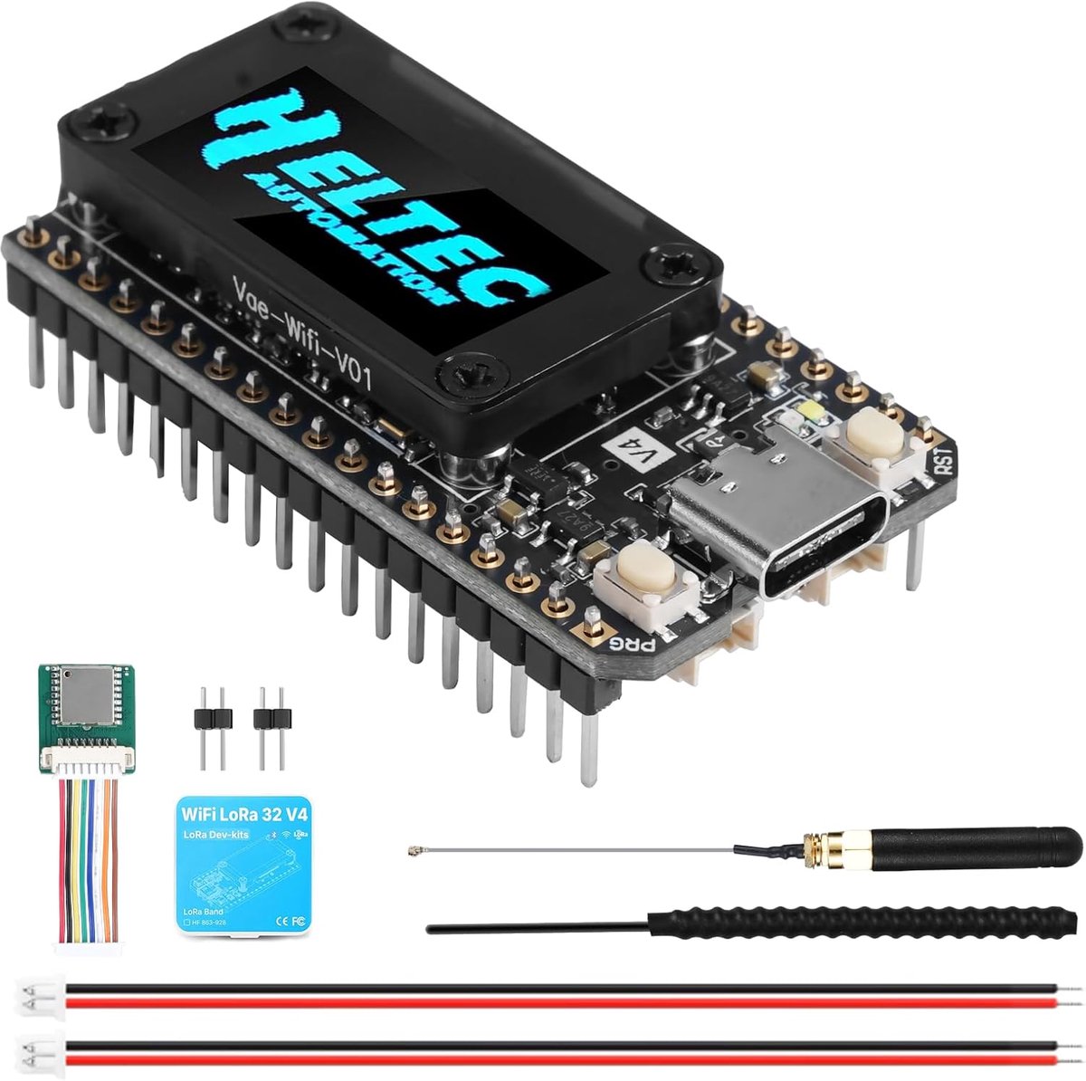 LoRa ESP32 V4 ontwikkelbord met GNSS module - 868MHz antennes - OLED-display - perfect voor Arduino projecten - ShopVlot