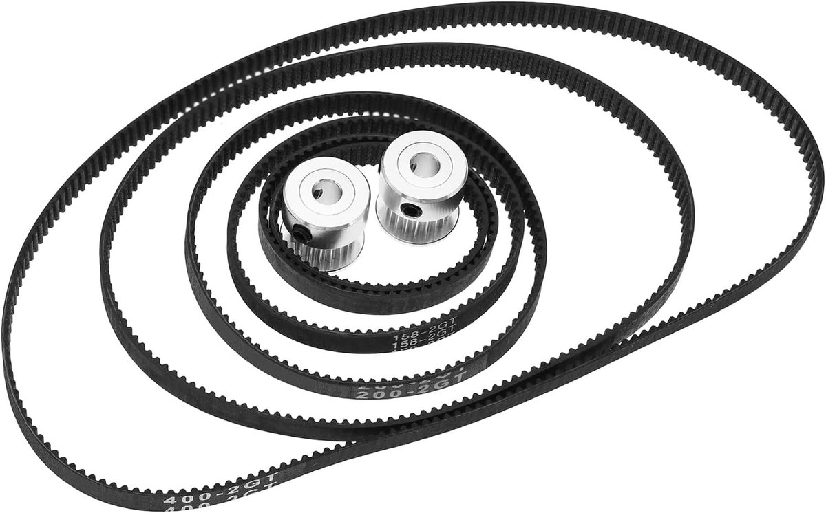 Timing belt set 6 stuks 2GT-6 - rubber 6mm breed - met 2 tandwielen 20 tanden - voor optimale 3D print prestaties - ShopVlot