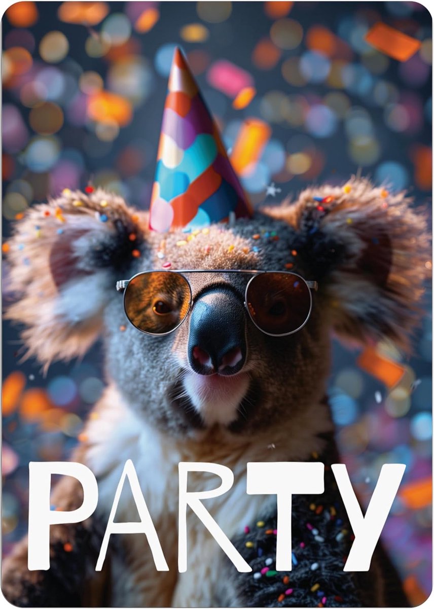 SnelShoppen - Uitnodigingskaarten Verjaardagen Feestjes - 12 Koala Verjaardagskaarten - Personaliseerbare Kinderfeest Uitnodigingen - Kleurrijk Ontwer