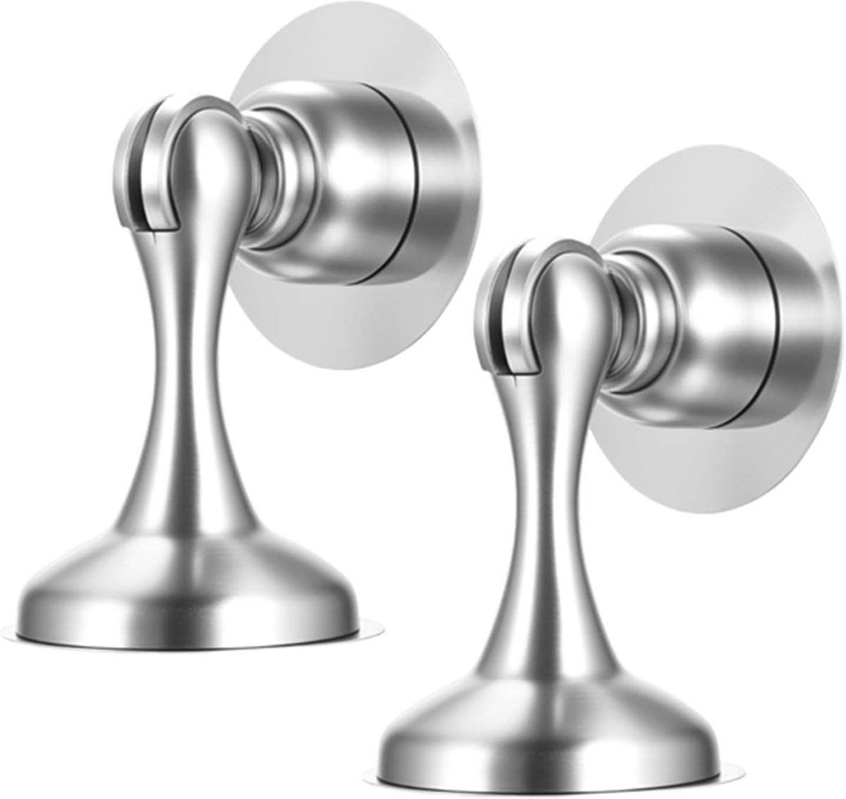 SnelShoppen - 2 Stuks Magnetische Deurstoppers, Wandgemonteerd en Zelfklevend, RVS Deurstoppers met Catch, Voor Binnen en Buiten, Ideaal voor Huiskame