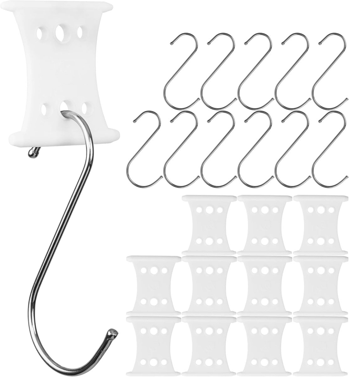 S-haken voor piping 5-6 mm en 7-8 mm - RVS - set van 12 - ideaal voor caravans en tenten - ShopVlot