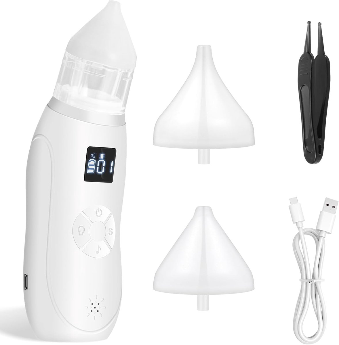 SnelShoppen - Elektrische Neus Aspirator voor Pasgeborenen met Licht en Muziek, Drie Modes, Veilig en Effectief voor Baby's, Ideaal voor Thuisgebruik