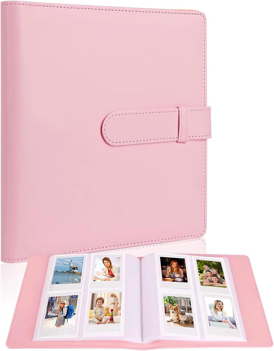 SnelShoppen - Photo Album 256 Pocket Mini Album - Instax Mini Foto Album - PU Leer - Waterdicht - Polaroid Zinc Foto Papier - Perfect als Trouwen Gast