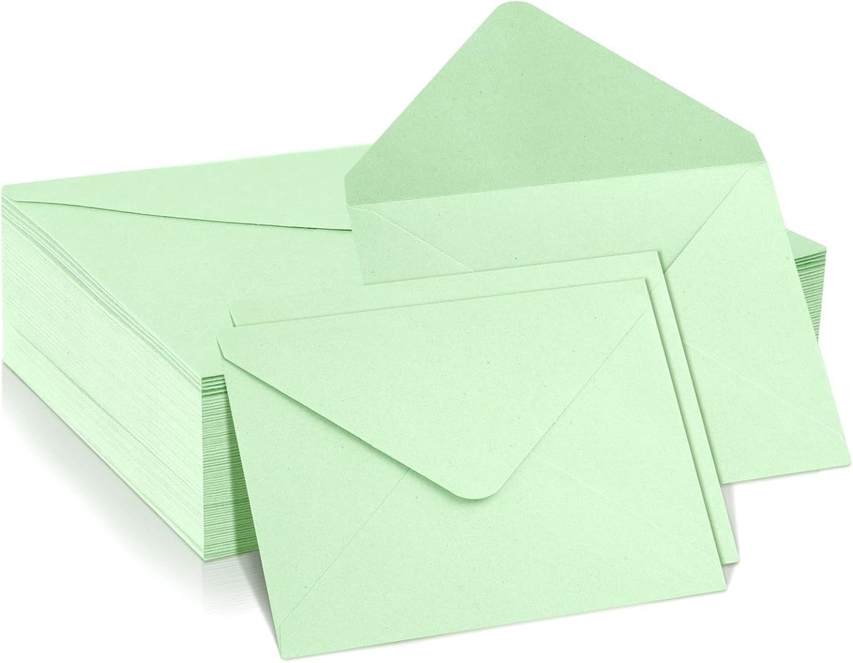 Papieren enveloppen, 50 stuks, kraftenveloppen, 120 g/m², uitnodigingen, wenskaarten voor bruiloftsuitnodigingen, verjaardagsuitnodigingen, ontwerpen, printen, verjaardagskaarten