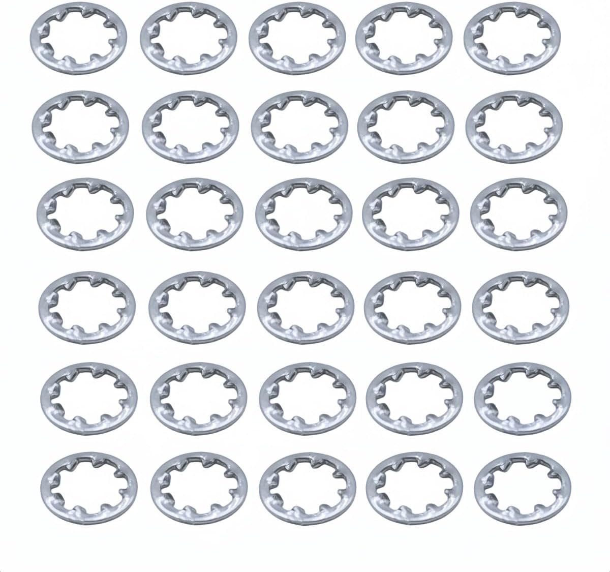 30 PCs M6 Tandenwassers, Roestvrij staal 304 Tandenwassers, voor Automobiel, DIY, en Industrieel Gebruik