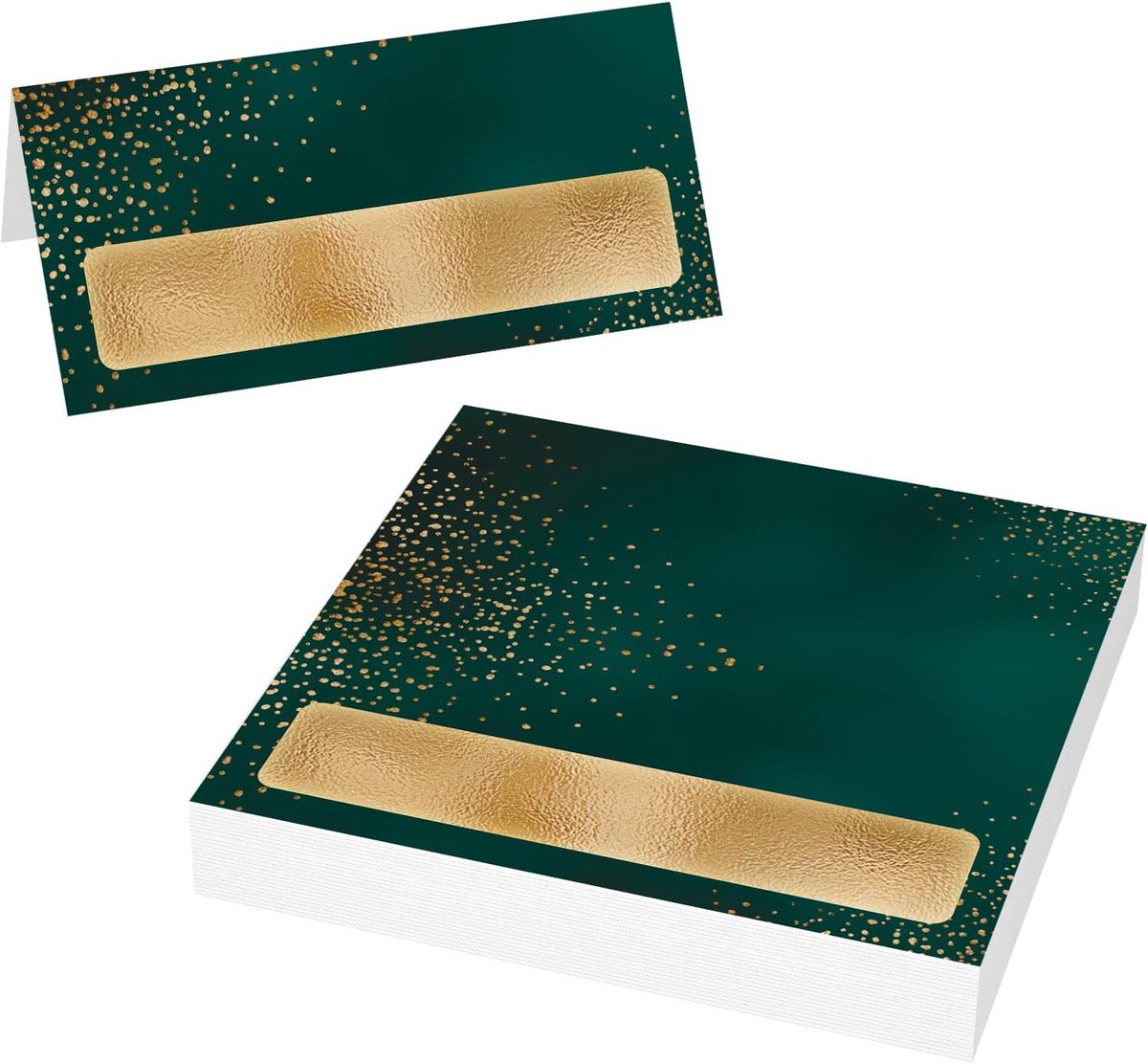 50 stuks verjaardagskaarten groen goud blanco opvouwbare tafelkaarten voor verjaardag feestkaarten, universeel