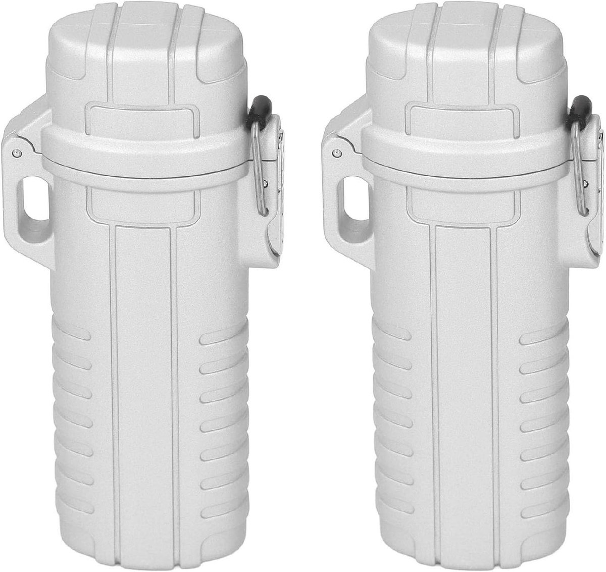 Waterdichte Plastic Opbergbuis, 2 Stuks Draagbare Container met Deksels en Afdichtringen, voor Buiten Kamperen, Sporten, Reizen of Wandelen (SILVER)