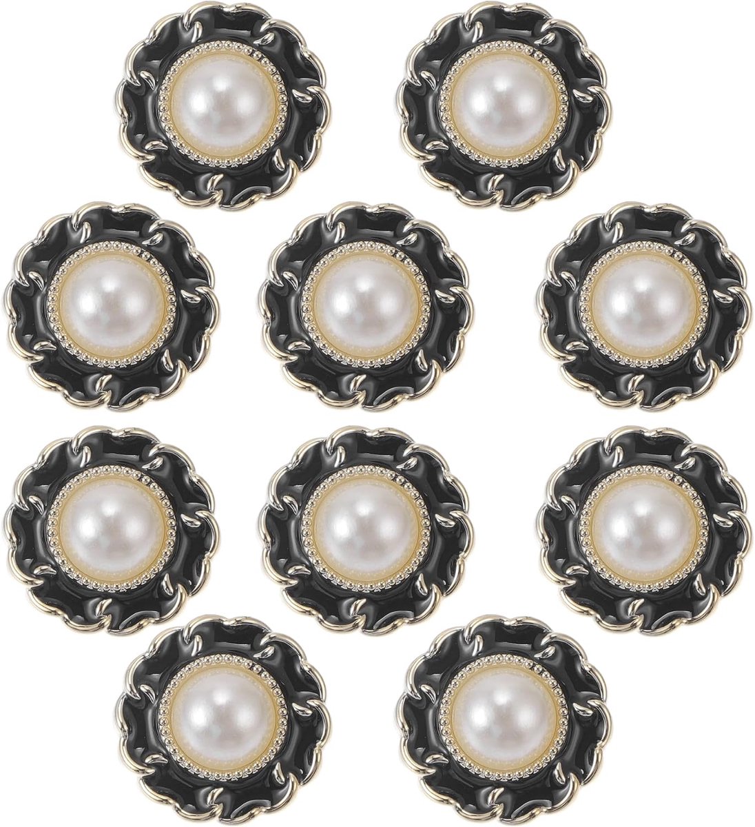 Knopen voor hemd, broek, blazer, jas, pak, trui, manchetten, naaien, breien, decoratie voor vrouwen en mannen, kunststofhars, bloemenvorm, 25 mm, zwart