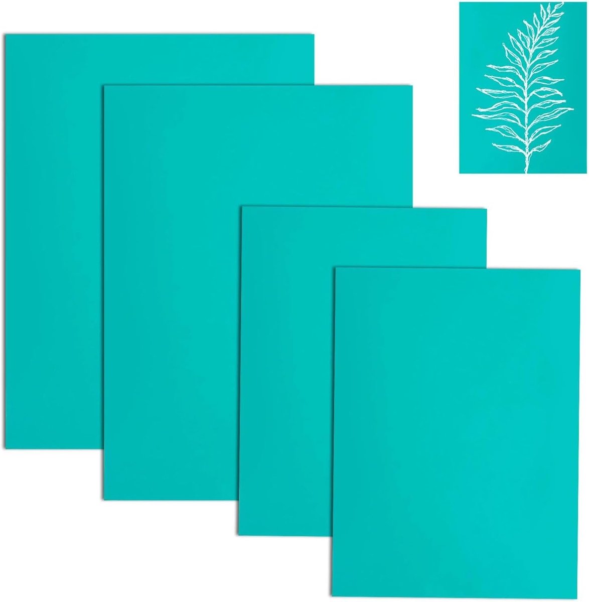 4 stuks zachte rubber linoleumdruk set, linoleumplaten voor linoleumsnede, stempelrubber, dikte 3 mm, linoleumplaten voor het maken van stempels, kunsthandwerk, glad oppervlak (2A5+2A6)