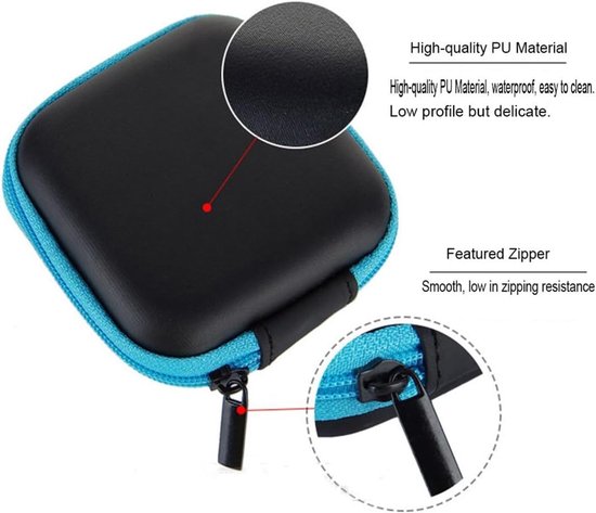 Hoofdtelefoon kabelbox set 3 stuks opbergdoos rits opbergdoos mini hoofdtelefoon opbergdoos multifunctionele draagtas voor mini USB hoofdtelefoon — afbeelding 5