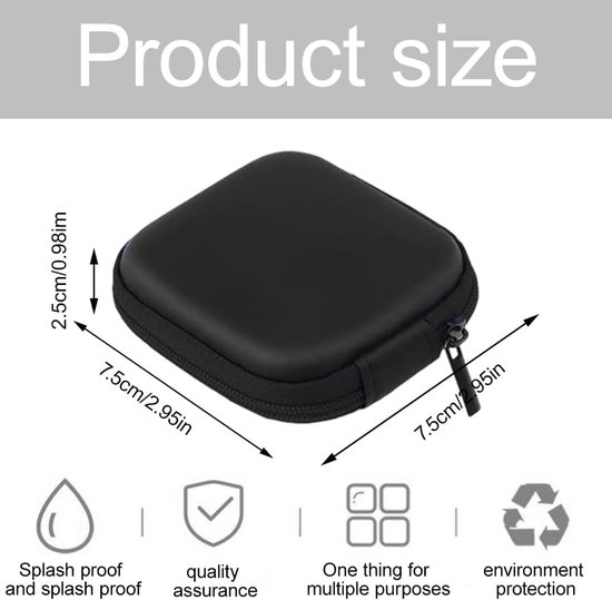 Hoofdtelefoon kabelbox set 3 stuks opbergdoos rits opbergdoos mini hoofdtelefoon opbergdoos multifunctionele draagtas voor mini USB hoofdtelefoon — afbeelding 2