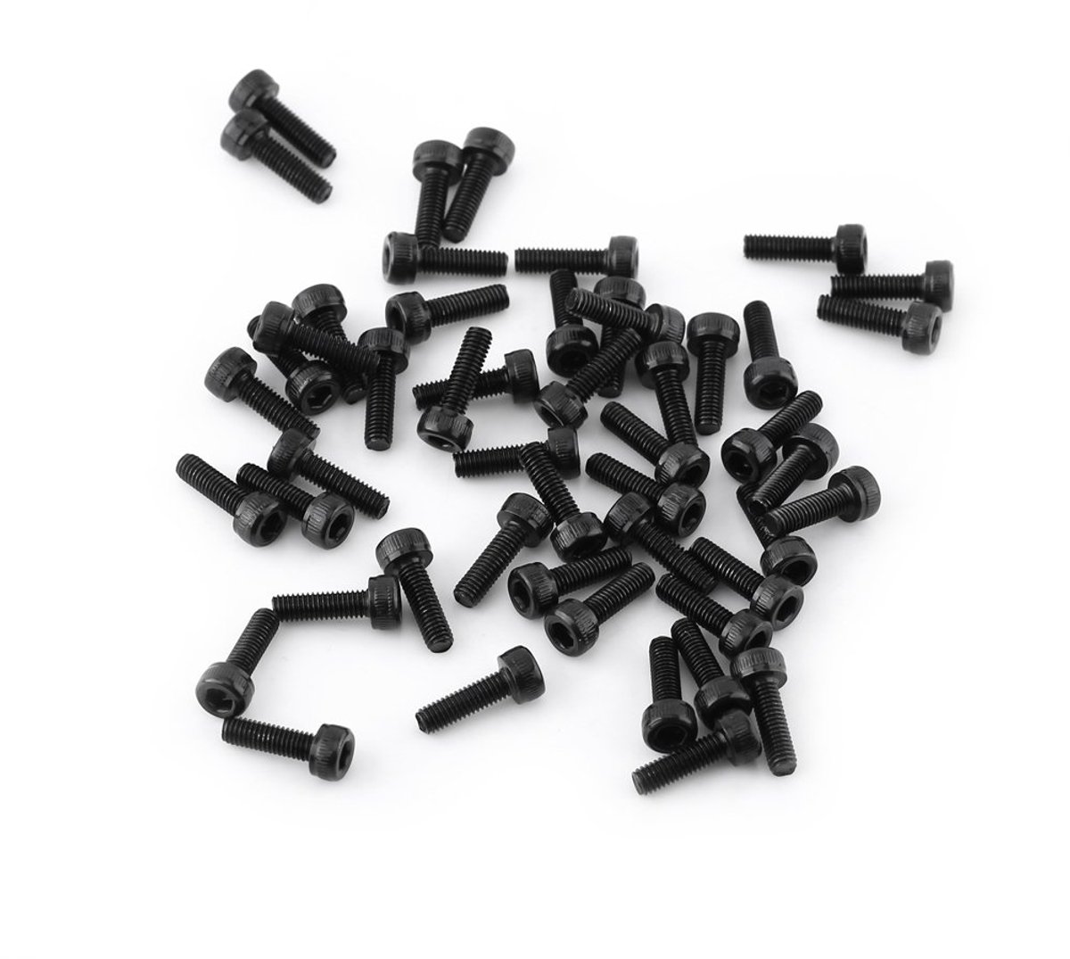 Black Hex fitting kop schroeven set 12, 9 graden legering koolstofstaal DIN912 4-50 mm, volledige schroefdraad, effen afwerking (M3 x 10 mm (volledige schroefdraad) 50 stuks)