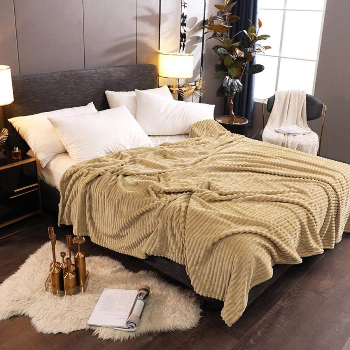 Graden van comfort gewogen deken queen size voor volwassenen - gelijkmatige gewichtsverdeling met premium glaskralen | Warme zware deken voor gebruik door één persoon -6_1,8 * 2 meter