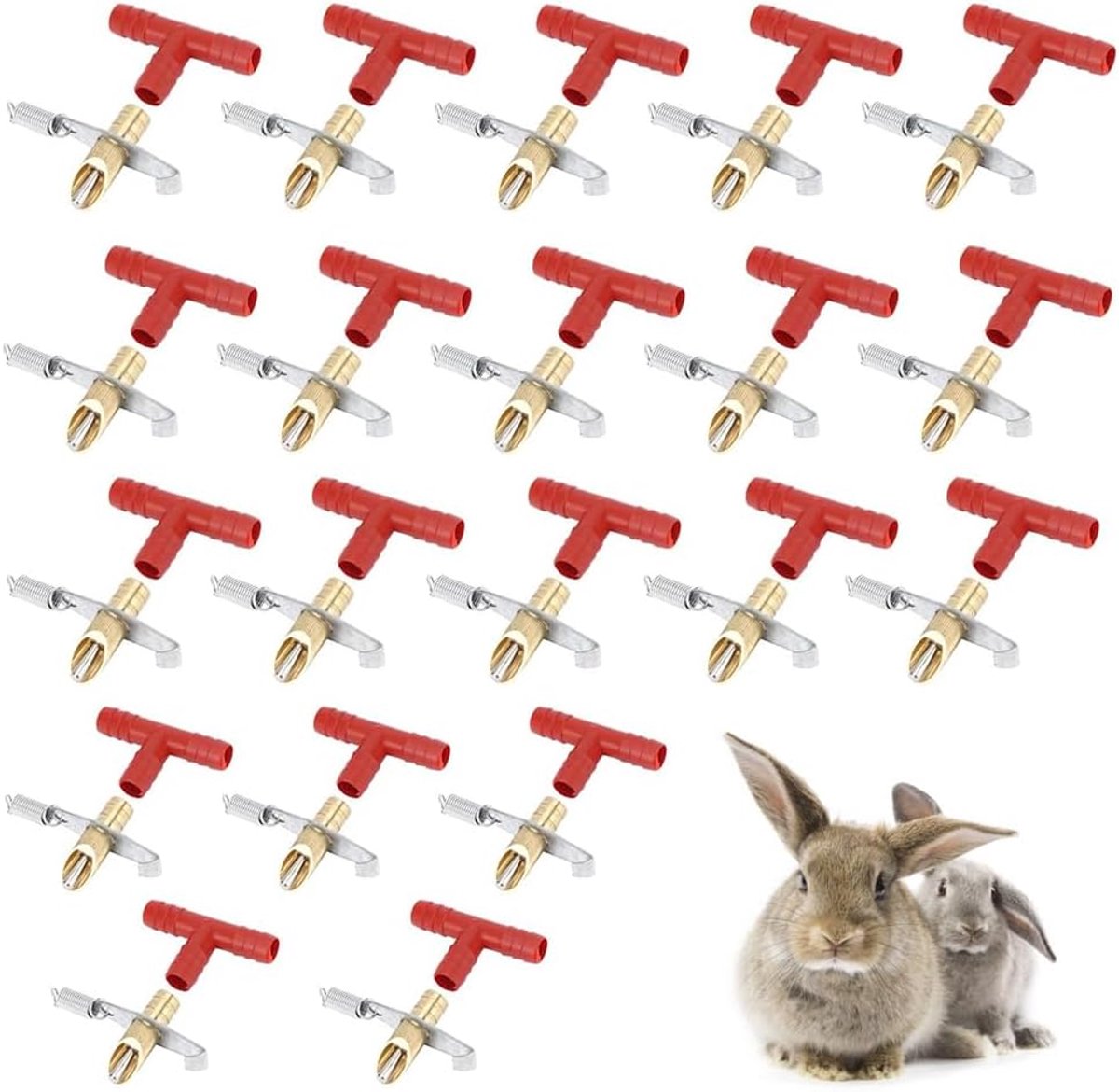 20 Stks Konijn Drinknippel, Automatische Bunny Water Nippler Watering System, Drinker Waterer Tepel Drinkwater Tool Accessoires voor Konijn Cavia