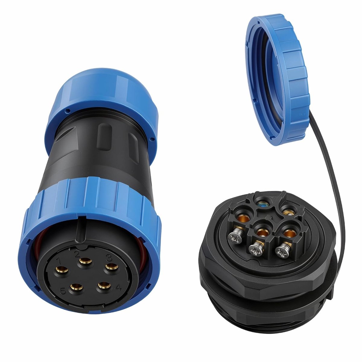 5-Pin vrouwelijke connector, 25A nominale, stabiele stroomverbinding voor medische apparatuur en lucht- en ruimtevaart elektronische apparaten