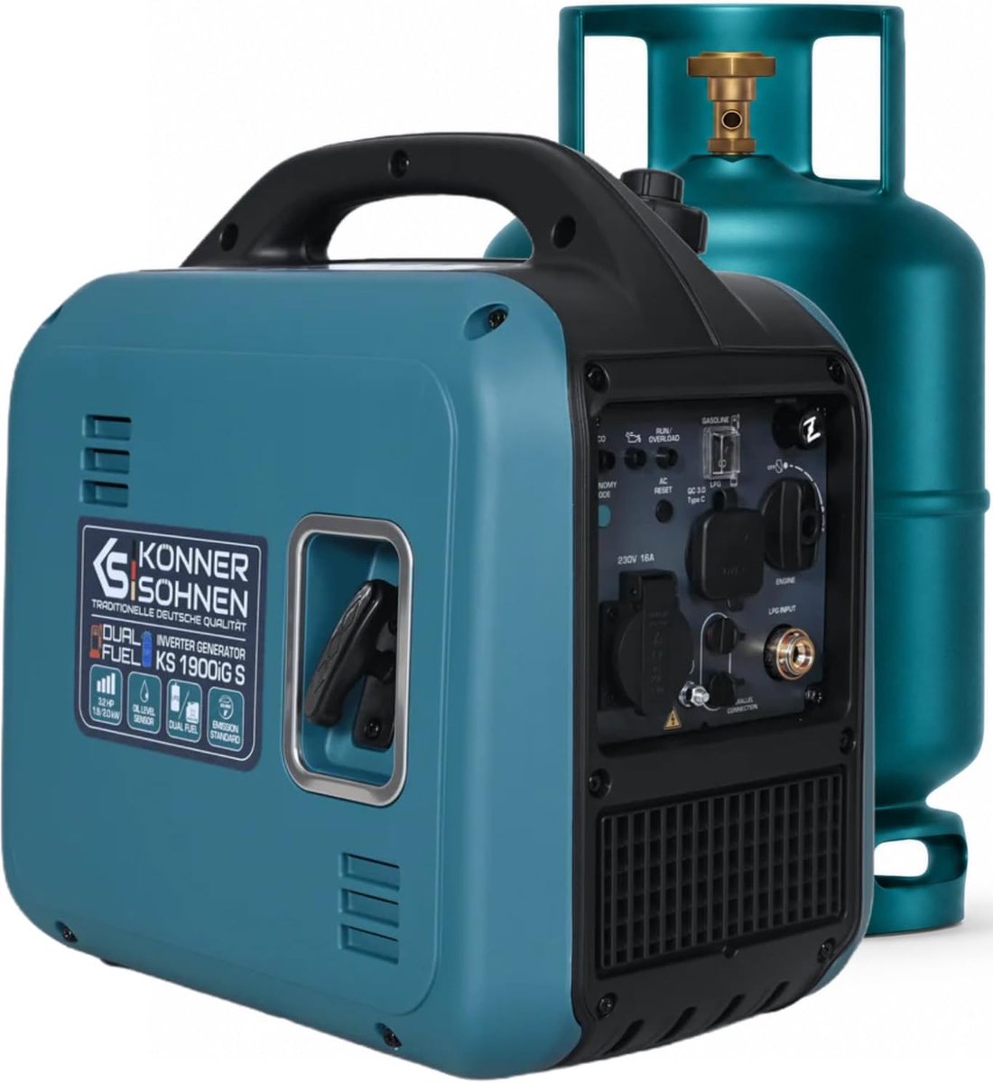 Industrohome 1900iG S Inverter Power Generator - 2000 W, LPG/Benzin