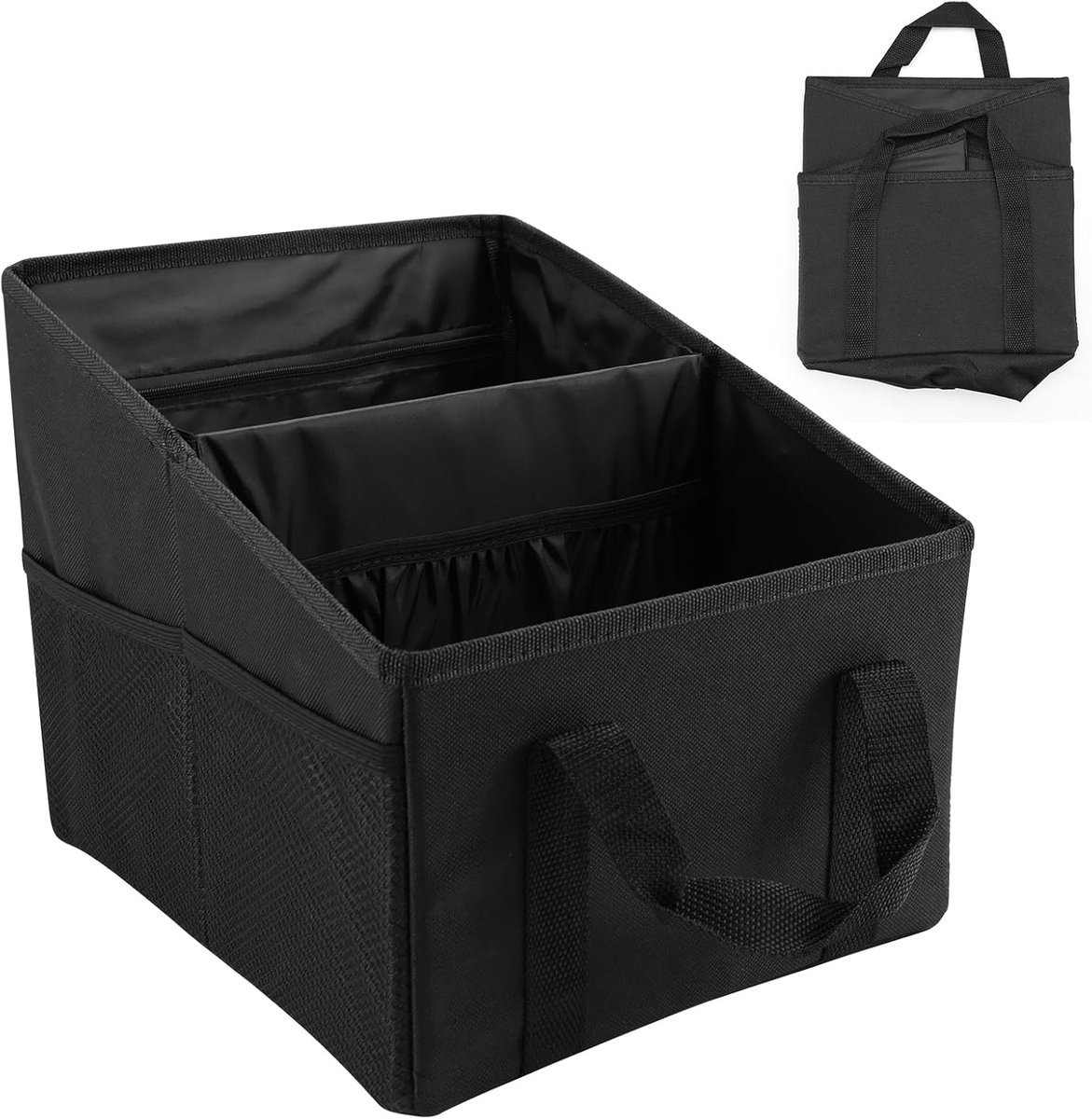 SnelShoppen - Passenger Seat Car Organizer, Vouwbare Opbergbak met Handvaten en Mesh Vakjes voor Achterbank en Voorkant, Ideaal voor Auto, Praktische