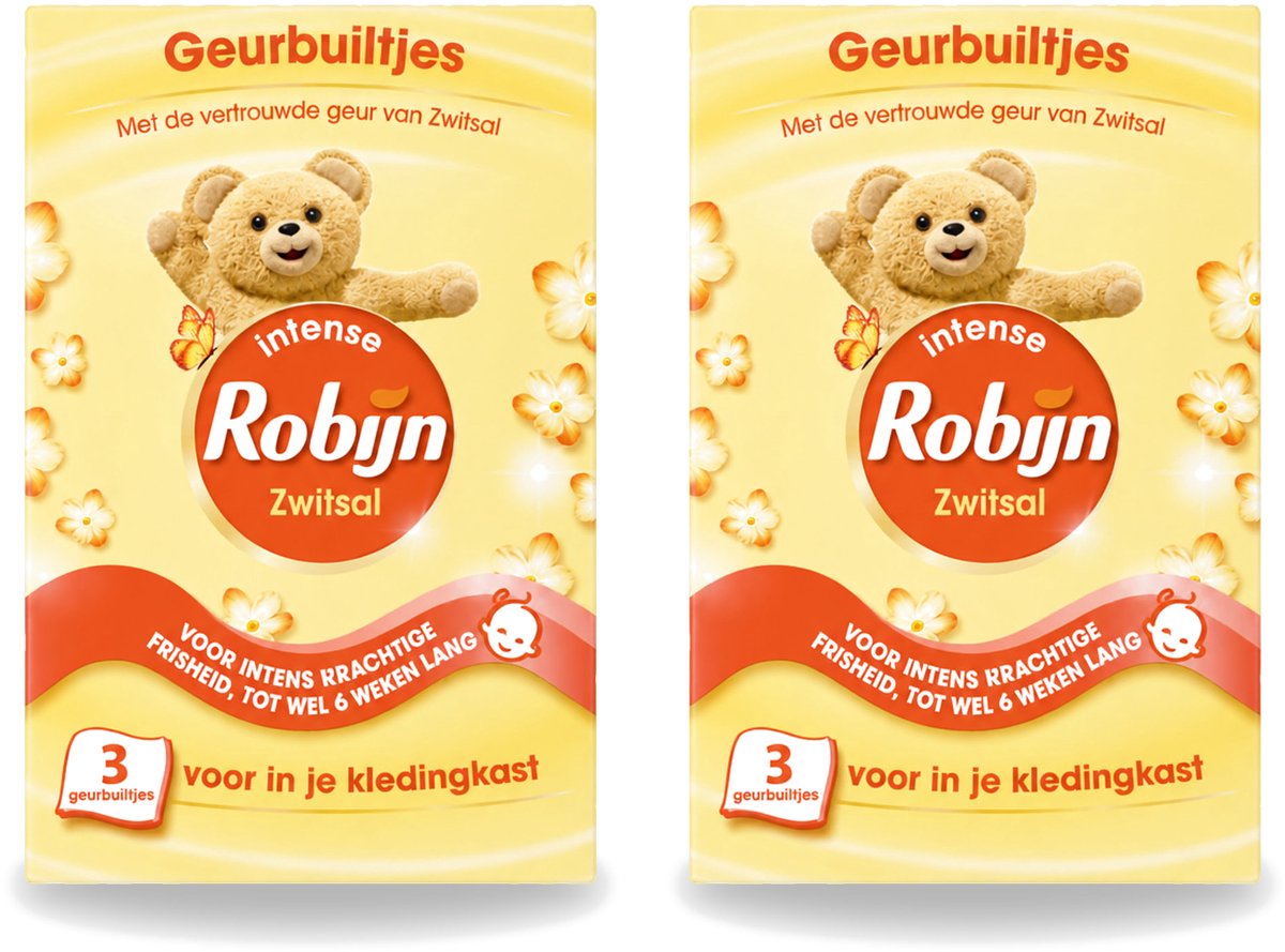 2 x Robijn - Zwitsal - Geurbuiltjes - Zachte Babygeur - Hypoallergeen - 3 Geurbuiltjes - Voordeelverpakking - 2 stuks