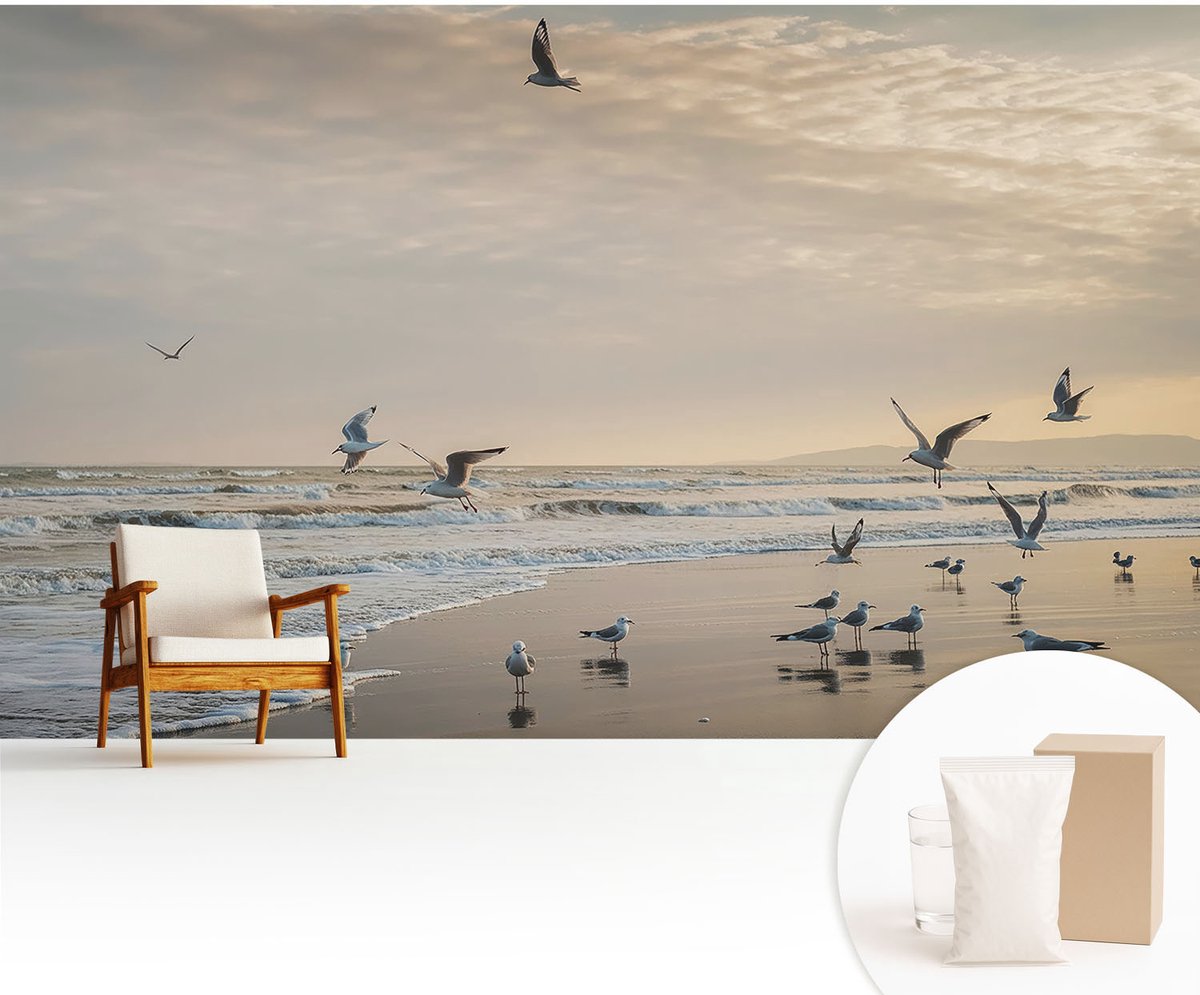 Wallfluent Fotobehang - Zwart Vliesbehang - 416x254 cm - Rust Aan Zee Fotobehang Vlies - Woonkamer behang Landschappen - Muurschildering - Hal behang