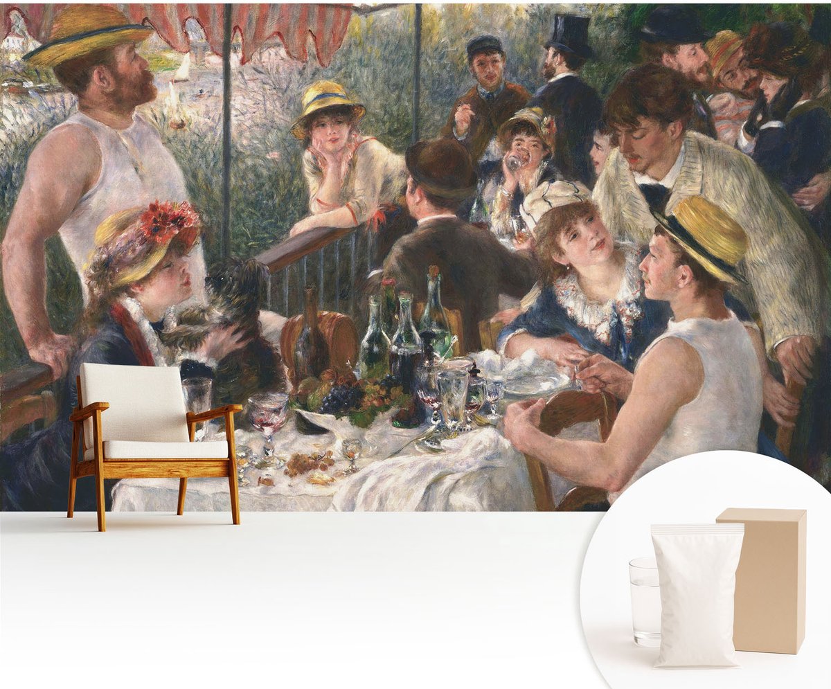 Wallfluent Fotobehang - Bruin Vliesbehang - 416x254 cm - Zomerfeest Fotobehang Vlies - Hal behang Mensen - Muurschildering - Hal behang