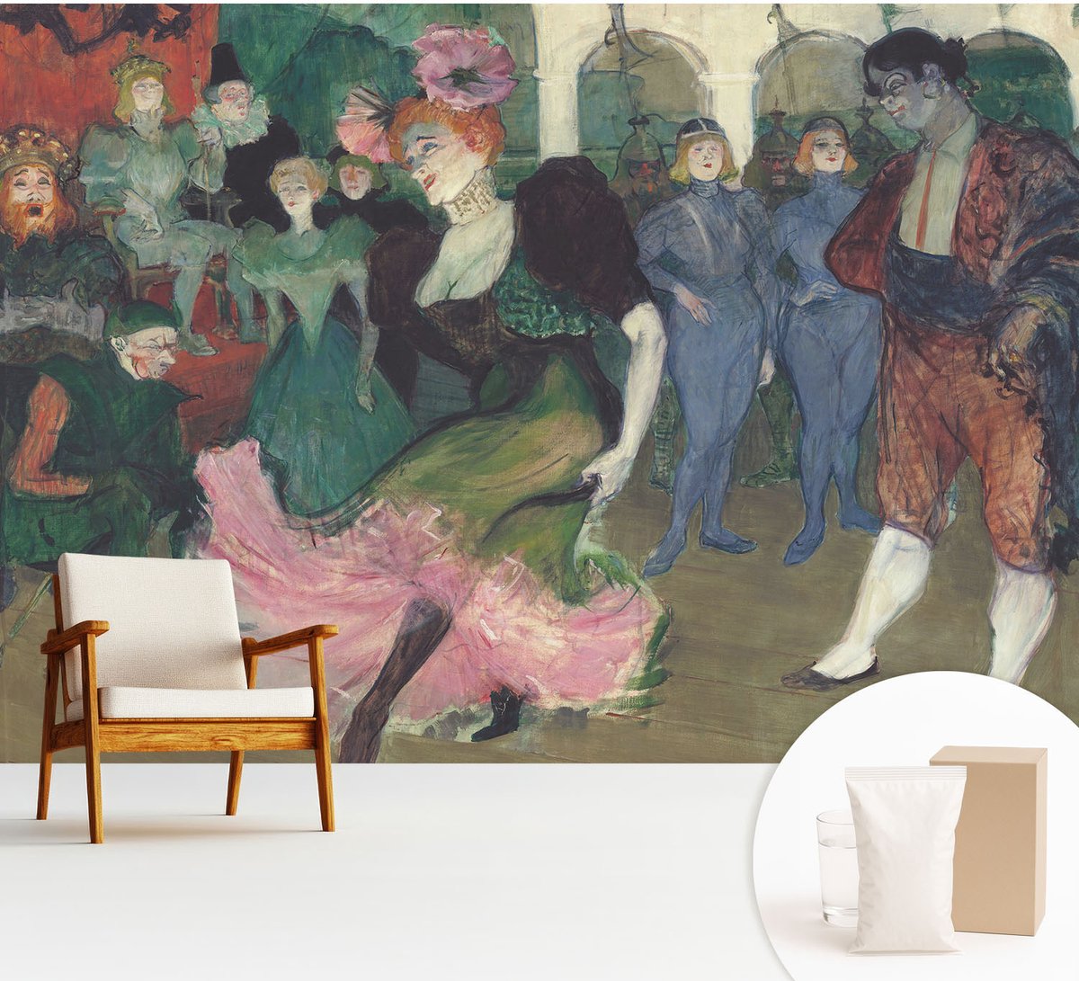 Wallfluent Fotobehang - Groente Vliesbehang - 312x219 cm - Ballroomdansen Fotobehang Vlies - Woonkamer behang Deel - Muurschildering - Hal behang