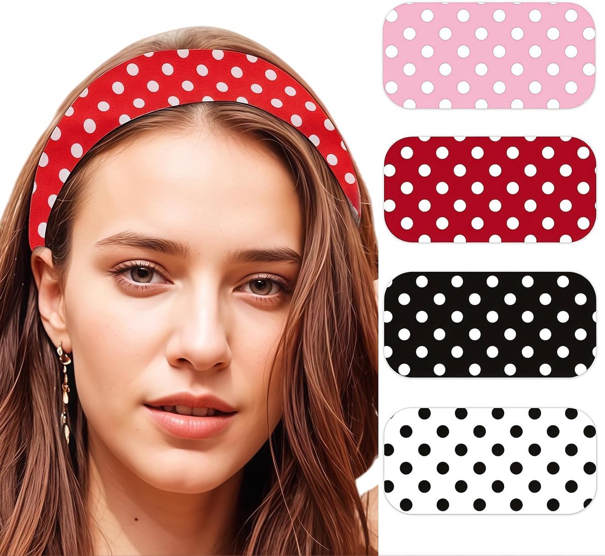 Haarbandjes voor dames - 4 stuks, elastisch, antislip