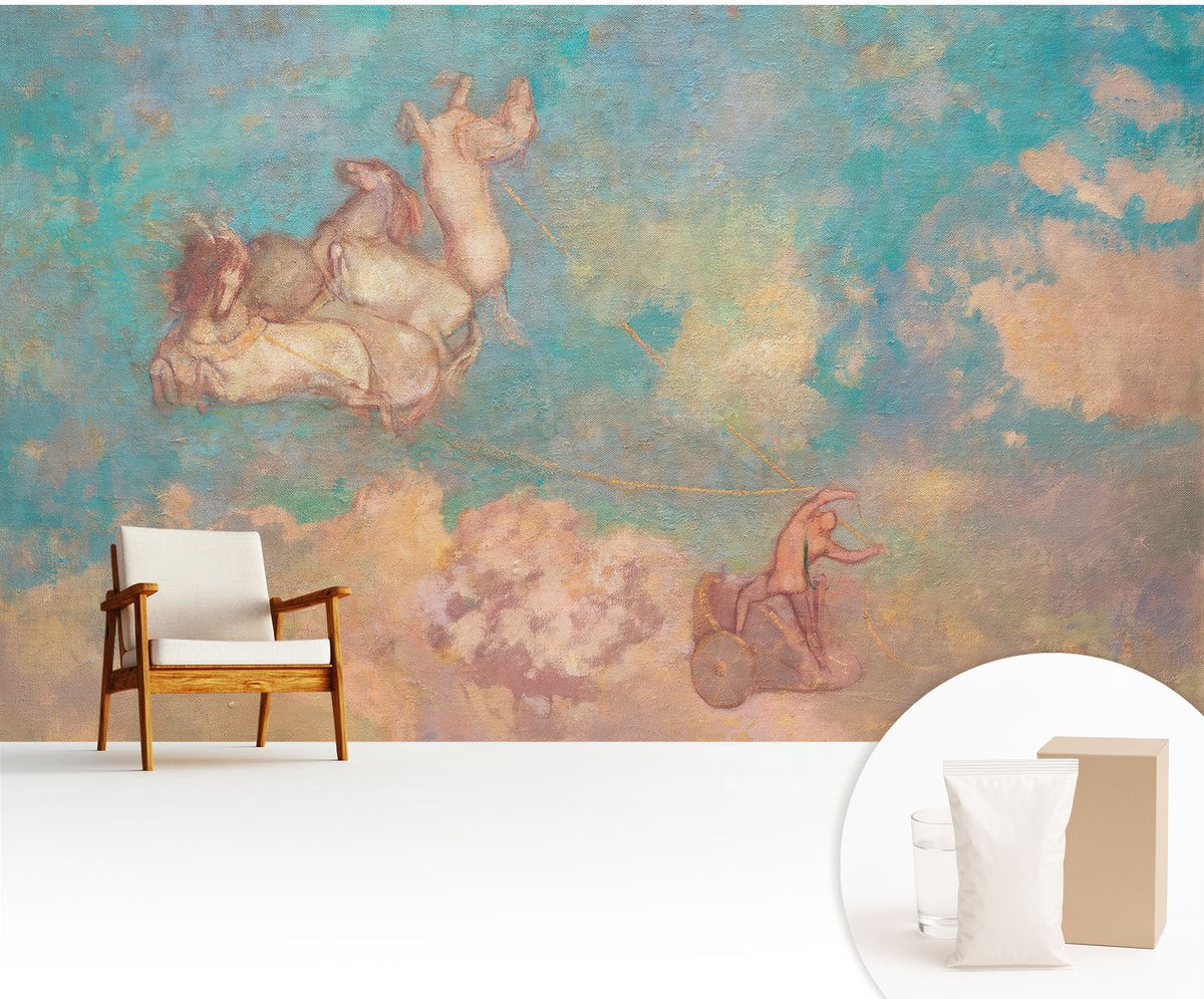 Wallfluent Fotobehang - Blauw Vliesbehang - 416x254 cm - Hemelse Pegasi Muurschildering - Slaapkamer behang Deel - Fotobehang Vlies - Slaapkamer behang