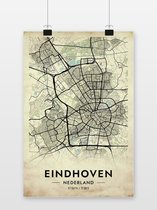 Eindhoven Affiche Vintage | Carte et plan d'Eindhoven | Carte Eindhoven | Affiche de la ville | 51x71cm | Affiche B2 | Décoration murale | Affiche murale | Convient pour l'encadrement
