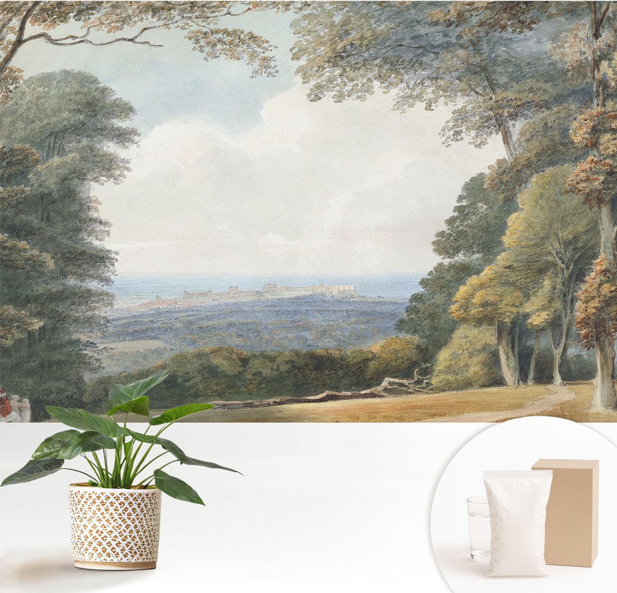 Wallfluent Fotobehang - Groente Vliesbehang - 152x104 cm - Bebost Landschap Muurschildering - Slaapkamer behang Landschappen - Fotobehang Vlies - Slaapkamer behang