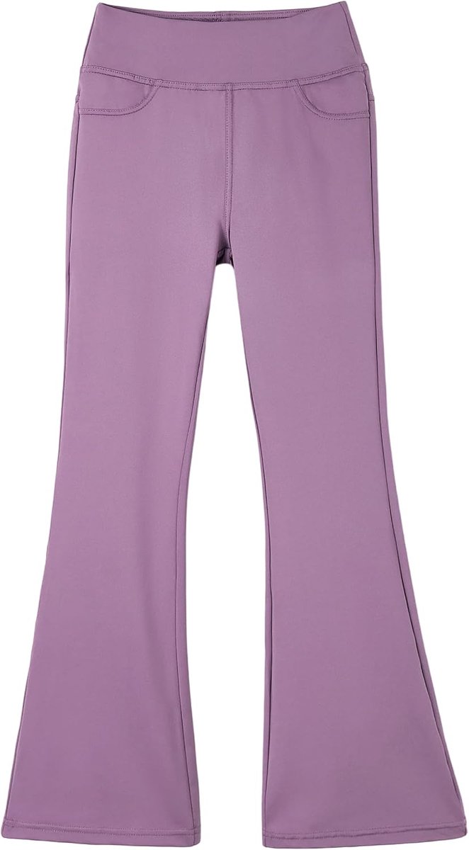 Uitlopende yoga-legging voor meisjes, hoge taille, bootcut, rekbare sportbroek voor hardlopen, met zakken